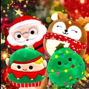 Christmas Squishmallows Clip On 3.5” Plush Collectible Toy  Complete Squad